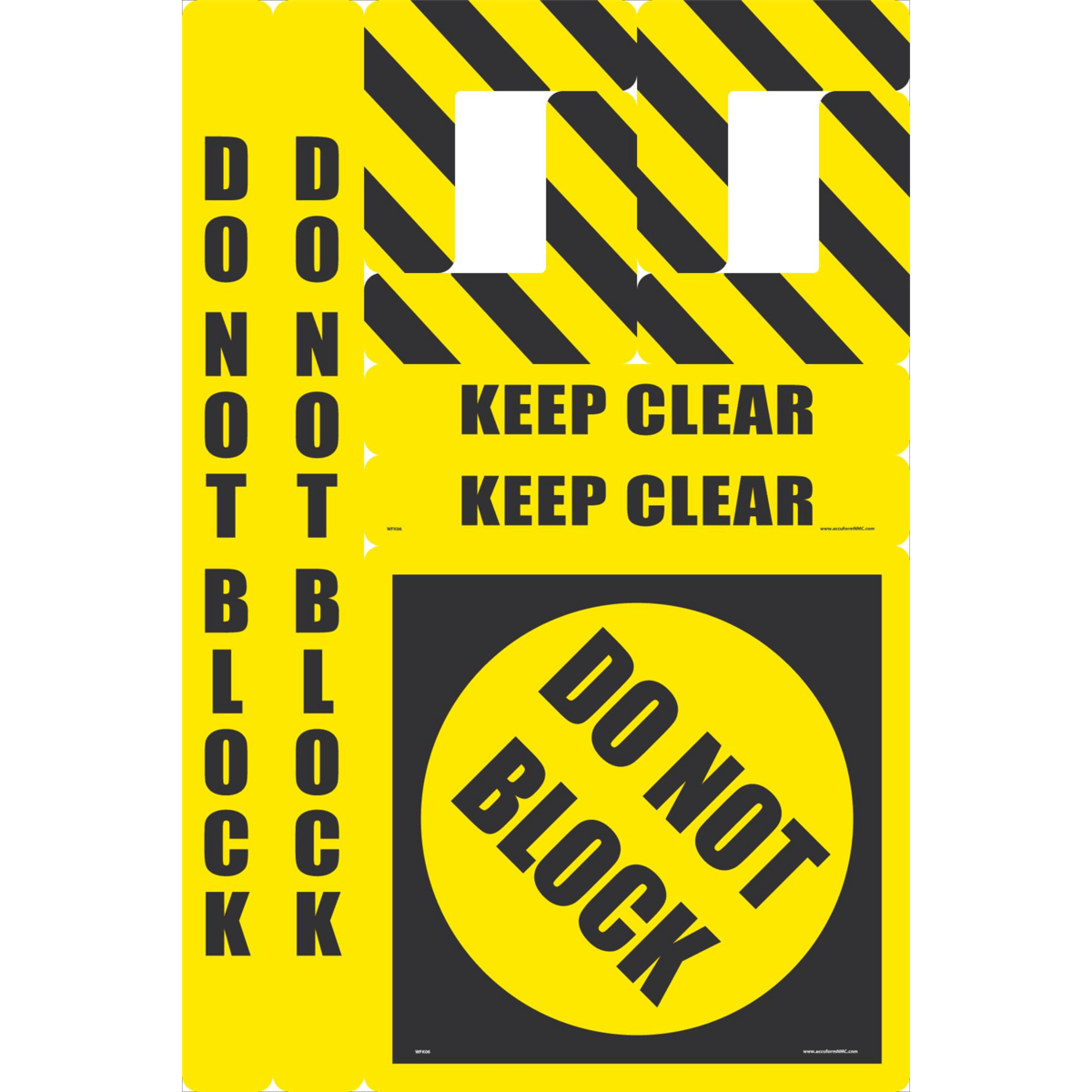 Accuform Walk-On Floor Marking Kit, Configurable, Textured Non-Slip, Do Not Block, WFK06
