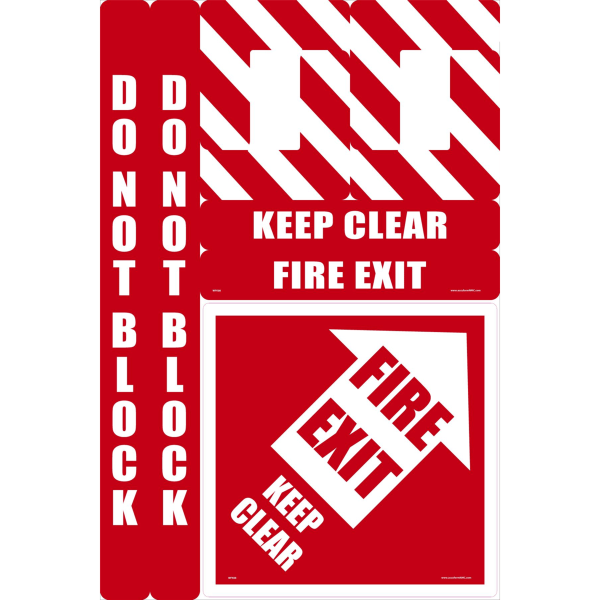 Accuform Walk-On Floor Marking Kit, Configurable, Textured Non-Slip, Fire Exit Keep Clear, WFK08