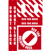 Accuform Walk-On Floor Marking Kit, Configurable, Textured Non-Slip, Red Tag Holding Area, WFK10