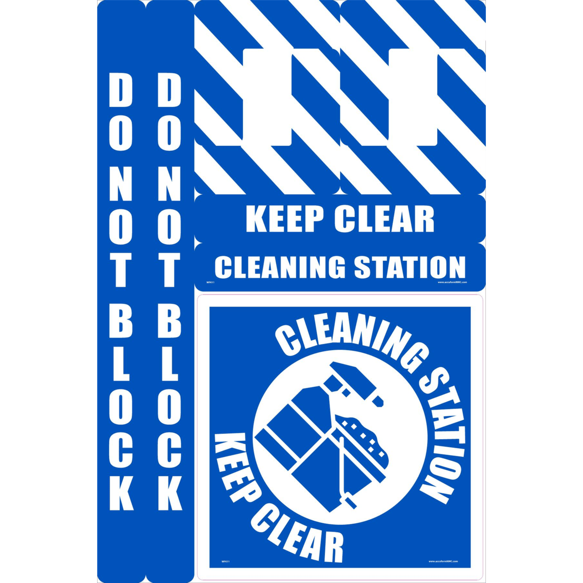 Accuform Walk-On Floor Marking Kit, Configurable, Textured Non-Slip, Cleaning Station Keep Clear, WFK11
