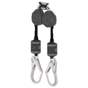 MSA V-SHOCK Personal Fall Limiter, 6', Twin, 36CL Steel Snaphook, Twin Link Triple Action Carabiner