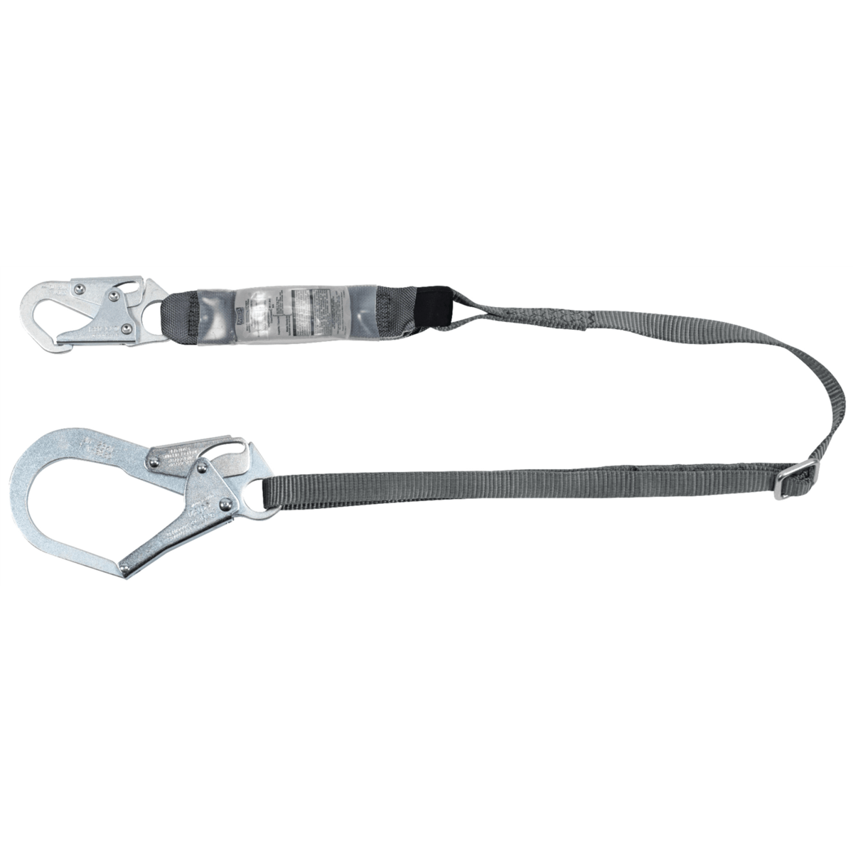 MSA V-SERIES Standard Single-Leg Adjustable Energy Absorbing Lanyard, 6', 36CL Large Snaphooks