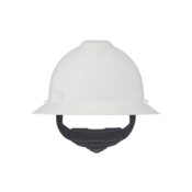 MSA V-Gard Slotted Full-Brim Hat, White, w/ Fas-Trac III Suspension