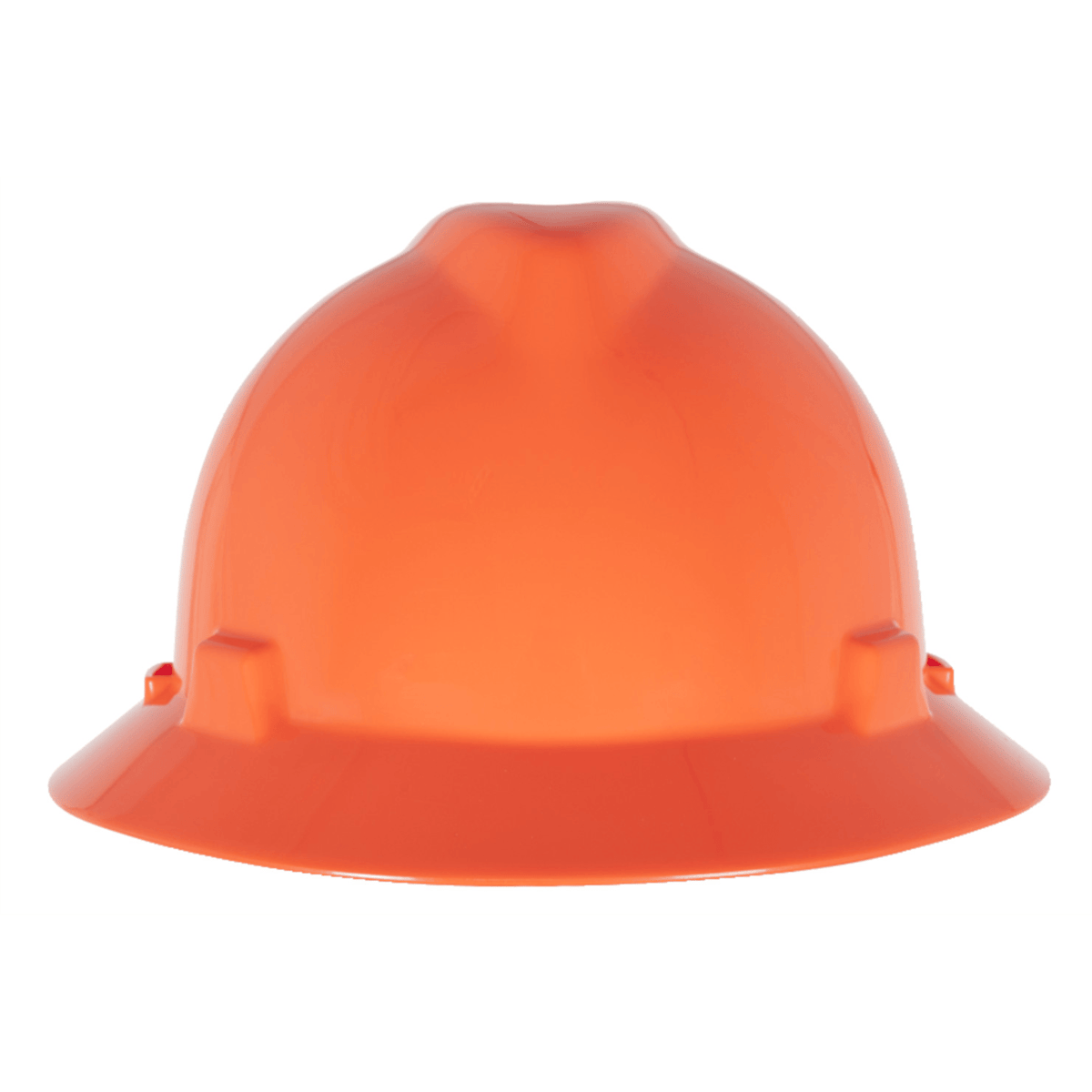 MSA V-Gard Slotted Full-Brim Hat, Hi-Vis Orange, w/ Fas-Trac III Suspension