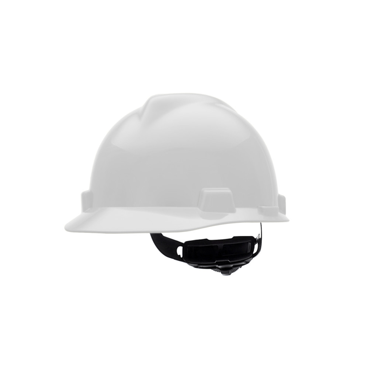 MSA V-Gard Slotted Cap, White, w/ Fas-Trac III Suspension