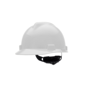 MSA V-Gard Slotted Cap, White, w/ Fas-Trac III Suspension