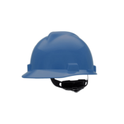 MSA V-Gard Slotted Cap, Blue, w/ Fas-Trac III Suspension