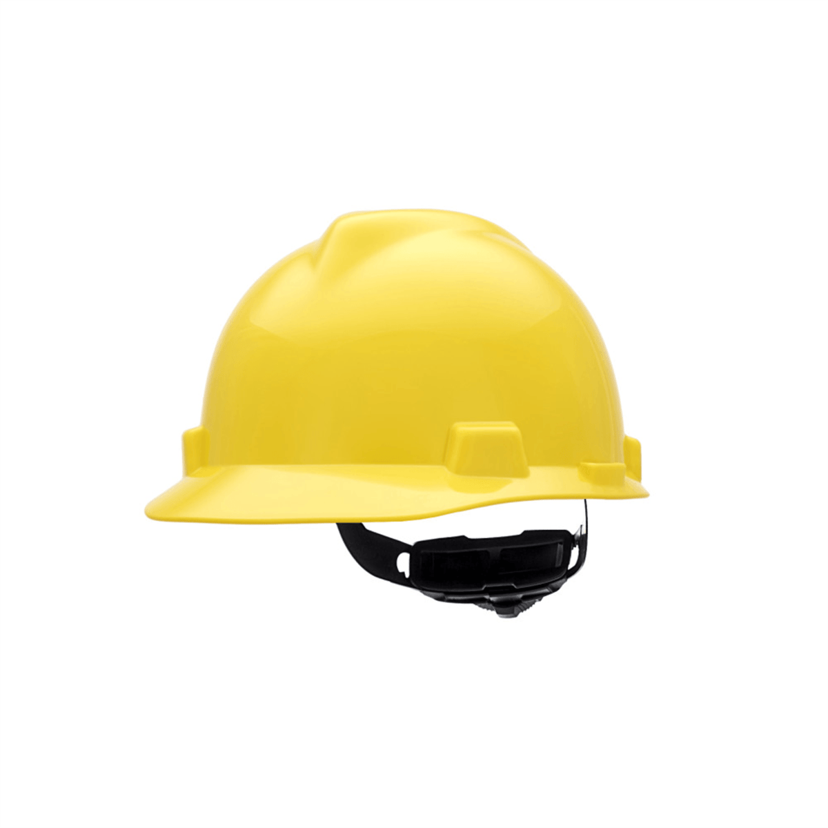 MSA V-Gard Slotted Cap, Yellow, w/ Fas-Trac III Suspension