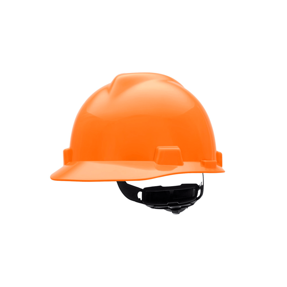 MSA V-Gard Slotted Cap, Hi-Viz Orange, w/ Fas-Trac III Suspension