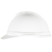 MSA V-Gard 500 Cap, White Vented, 4-Point Fas-Trac III