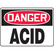 Accuform Accuform Safety Sign, Danger Acid, 7"H X 10"W, Plastic, MCHL189VP