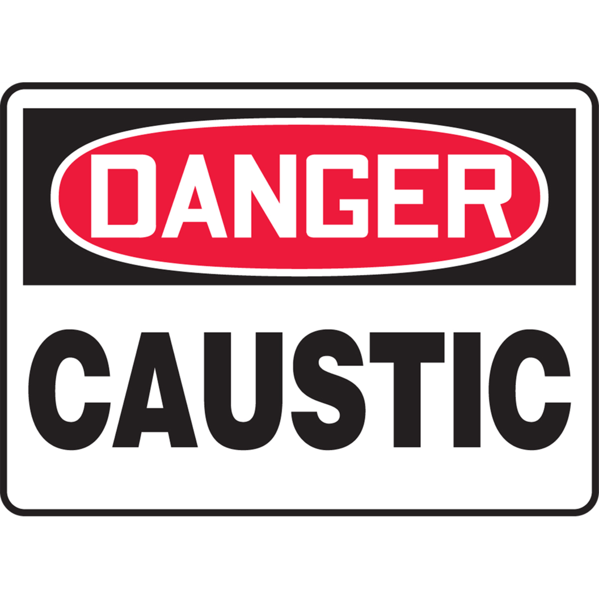Accuform Accuform Safety Sign, Danger Caustic, 7"H X 10"W, Plastic, MCHL010VP