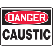 Accuform Accuform Safety Sign, Danger Caustic, 7"H X 10"W, Plastic, MCHL010VP