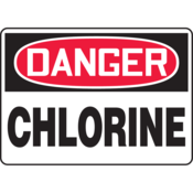 Accuform Accuform Safety Sign, Danger Chlorine, 7"H X 10"W, Plastic, MCHL193VP