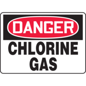 Accuform Accuform Safety Sign, Danger Chlorine Gas, 10"H X 14"W, Aluminum, MCHL184VA