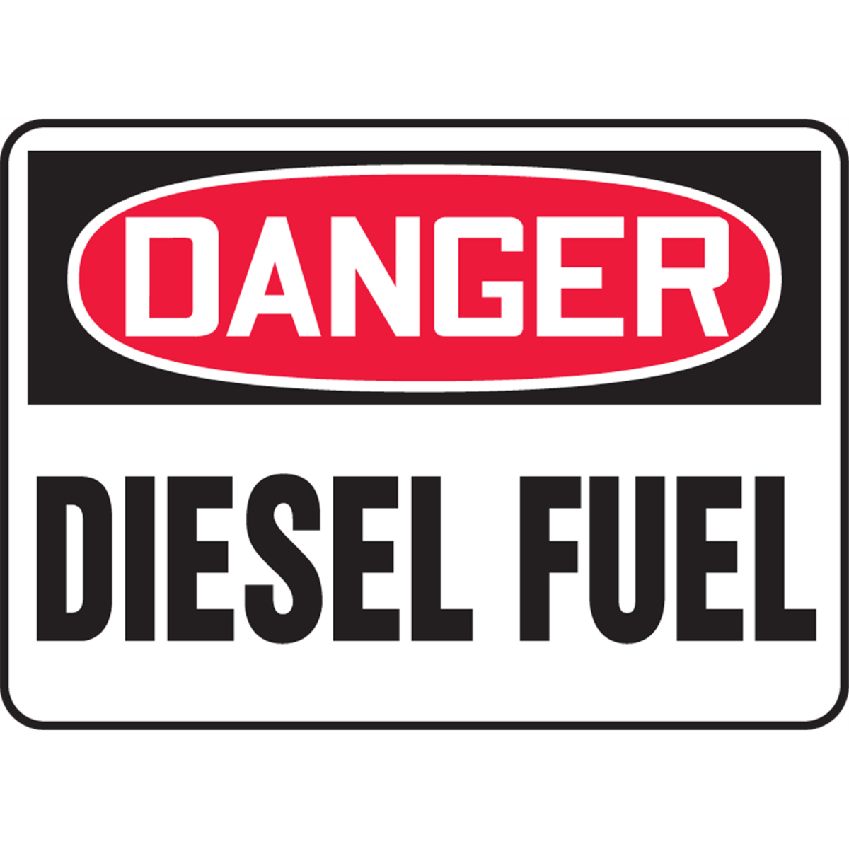 Accuform Accuform Safety Sign, Danger Diesel Fuel, 10"H X 14"W, Plastic, MCHL226VP