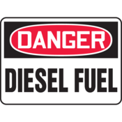 Accuform Accuform Safety Sign, Danger Diesel Fuel, 10"H X 14"W, Plastic, MCHL226VP