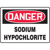 Accuform Accuform Safety Sign, Danger Sodium Hypochlorite, 10"H X 14"W, Aluminum, MCHG081VA
