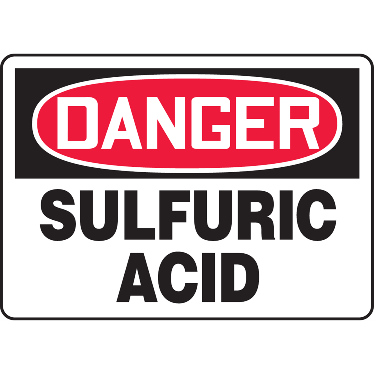 Accuform Accuform Safety Sign, Danger Sulfuric Acid, 7"H X 10"W, Plastic, MCHL077VP