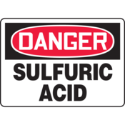 Accuform Accuform Safety Sign, Danger Sulfuric Acid, 7"H X 10"W, Plastic, MCHL077VP