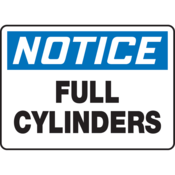 Accuform Accuform Safety Sign, Notice Full Cylinders, 10"H X 14"W, Aluminum, MCPG816VA