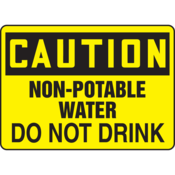 Accuform Accuform Safety Sign, Caution Non-Potable Water Do Not Drink, 7"H X 10"W, Plastic, MCHL633VP