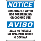 Accuform Accuform Safety Sign, Notice Non-Potable Water (Bilingual), 14"H X 10"W, Alum, SBMCAW805VA