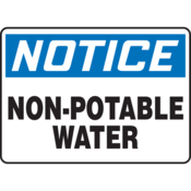 Accuform Accuform Safety Sign, Notice Non-Potable Water, 7"H X 10"W, Plastic, MCAW808VP