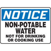 Accuform Accuform Safety Sign, Notice Non-Potable Water Not For Drinking, 7"H X 10"W, Plastic, MCAW806VS