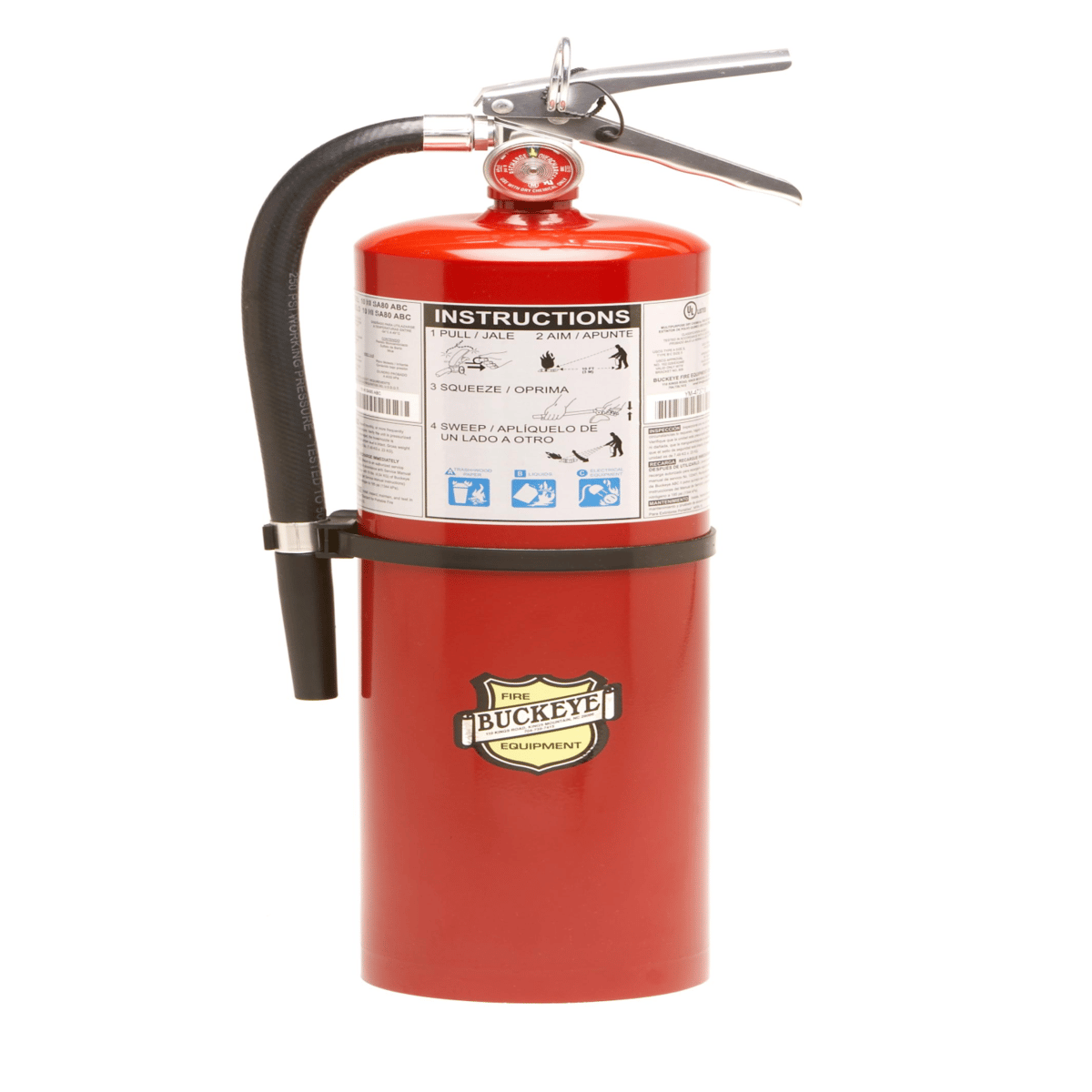 Buckeye Fire Protection 11340 Dry Chemical Fire Extinguisher 10 Lb. ABC Wall Mount