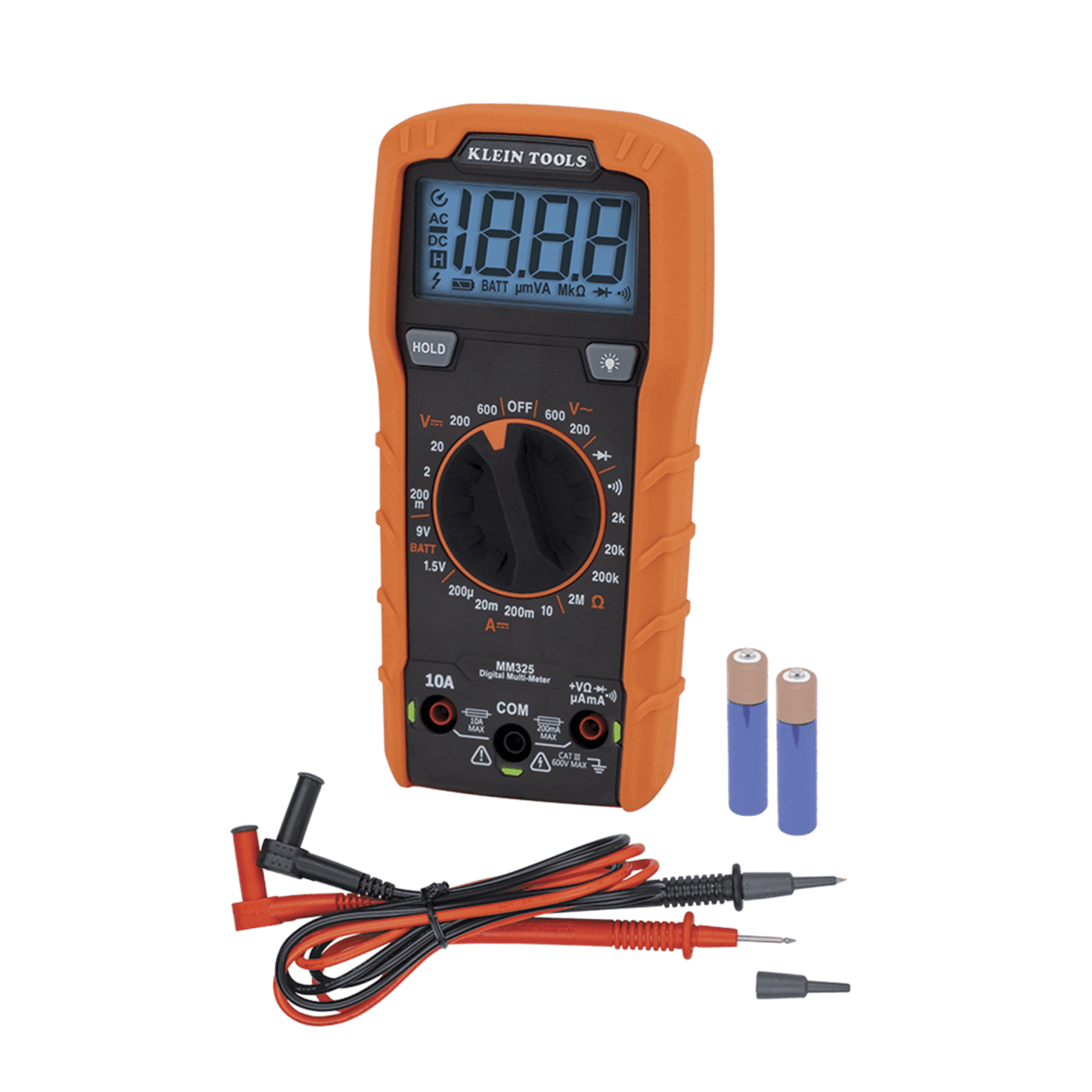 Klein Tools Digital Multimeter, Manual-Ranging, 600V