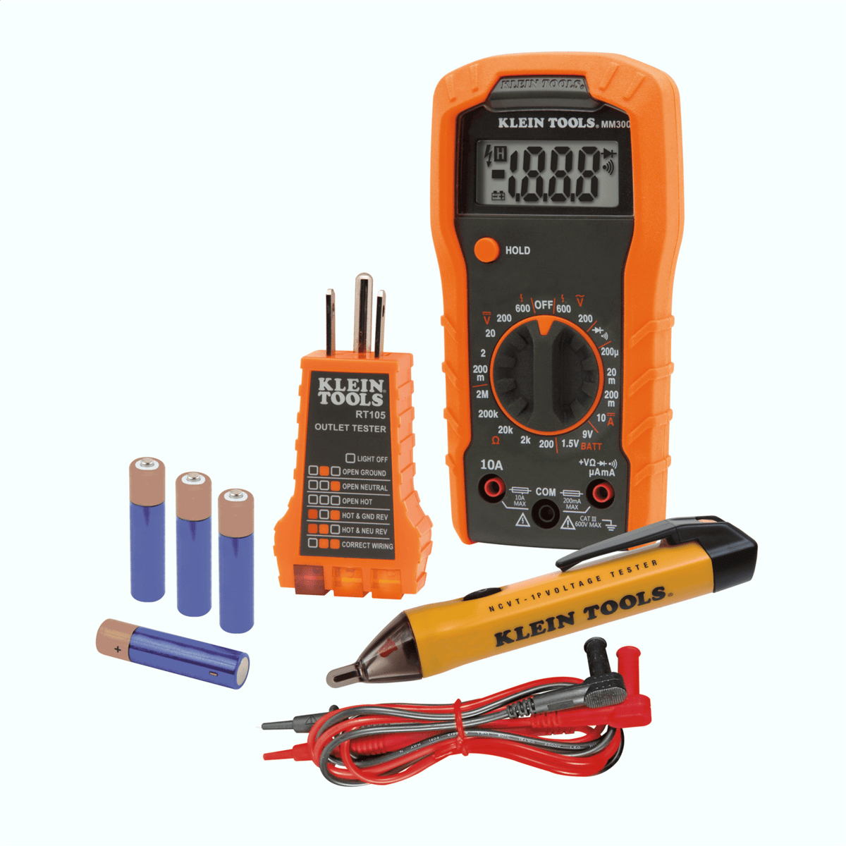 Klein Tools Test Kit with Multimeter, Non-Contact Volt Tester, Receptacle Tester