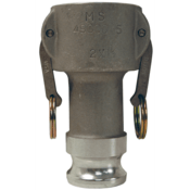 Dixon Valve 1-1/2" Reducer Female Coupler x 2" Male Adapter Cam and Groove Aluminum, 1520-DA-AL