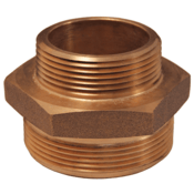 Dixon Valve 1" NPT Male x 3/4" GHT Male Hex Nipple Brass, DMH1076