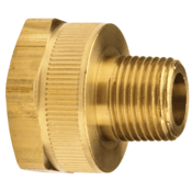 Dixon Valve 3/4" Rigid Female GHT x 1/2" Male NPTF Brass Adapter with SBR Washer, 5031208C