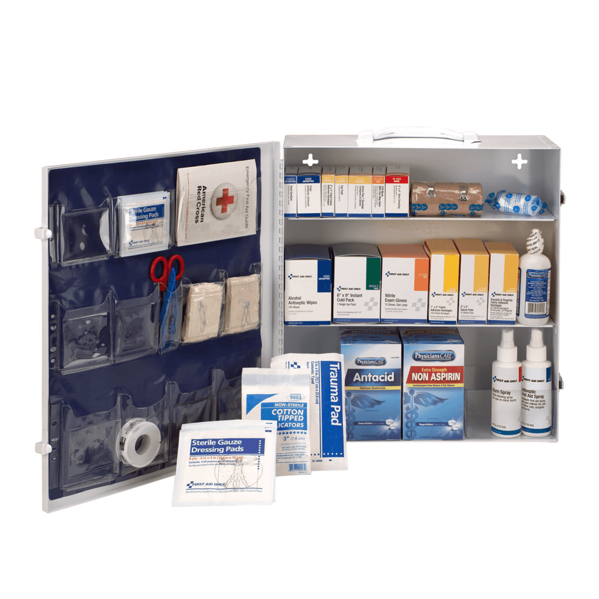 Acme United 100 Person ANSI 2021 Class A, 3 Shelf First Aid Cabinet