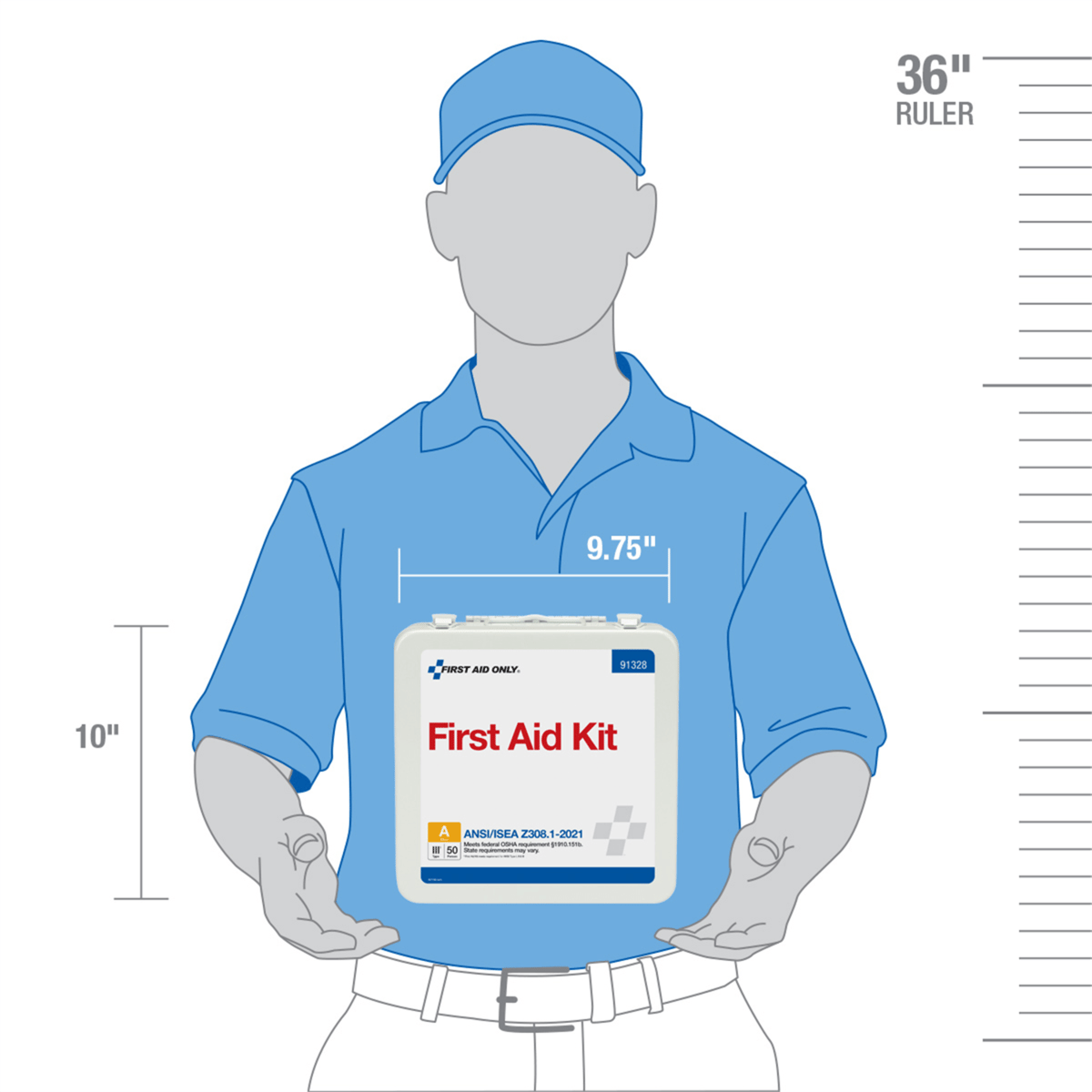 Acme United 50 Person ANSI 2021 Class A, Metal First Aid Kit
