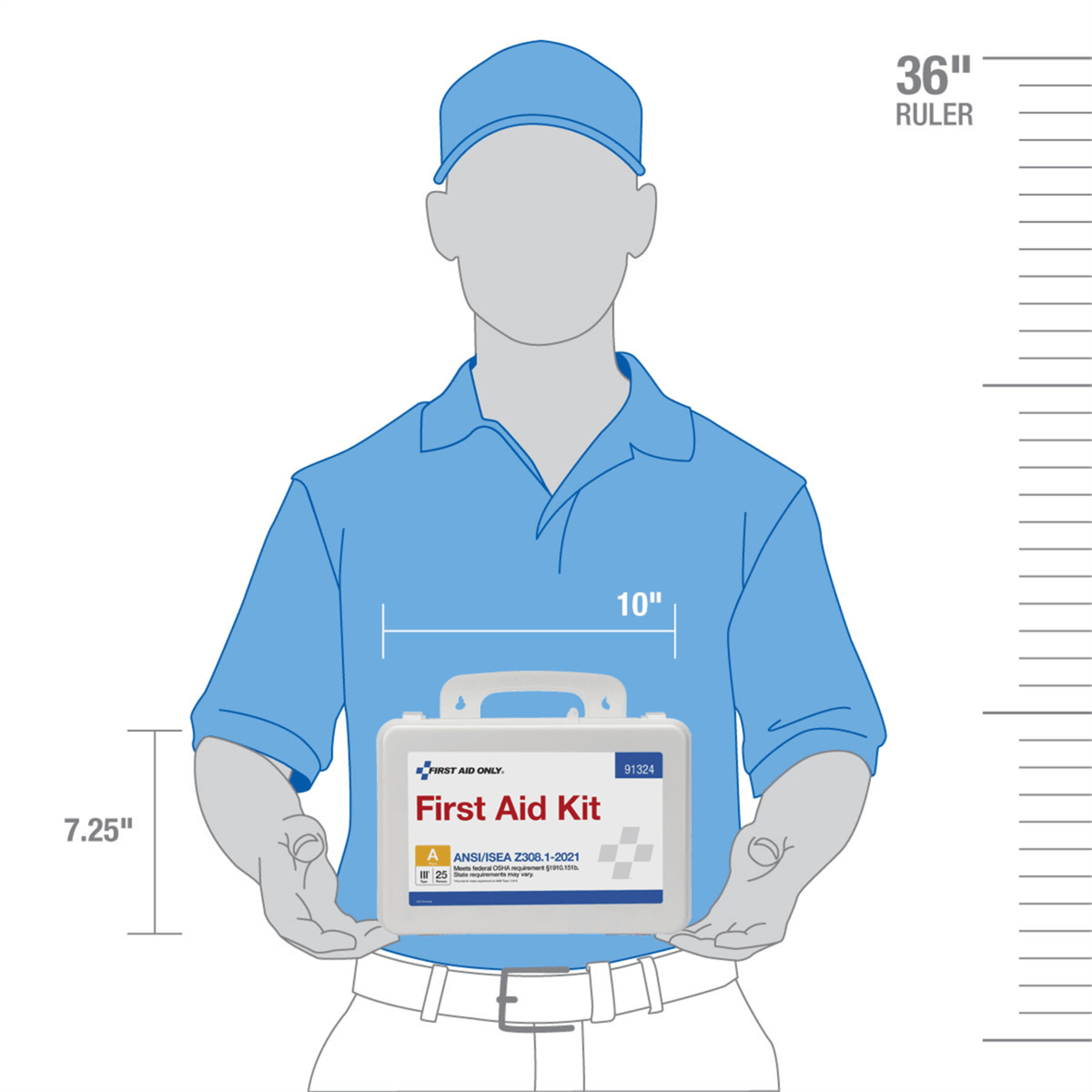 Acme United 25 Person ANSI 2021 Class A, Plastic First Aid Kit