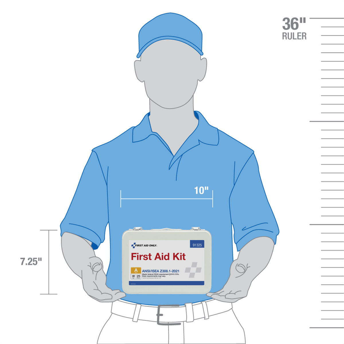 Acme United 25 Person ANSI 2021 Class A, Metal First Aid Kit