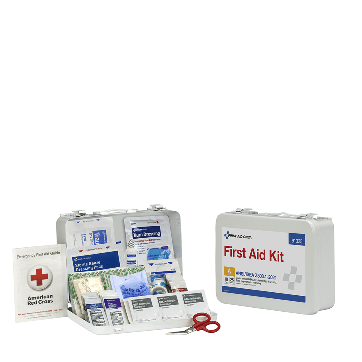 Acme United 25 Person ANSI 2021 Class A, Metal First Aid Kit