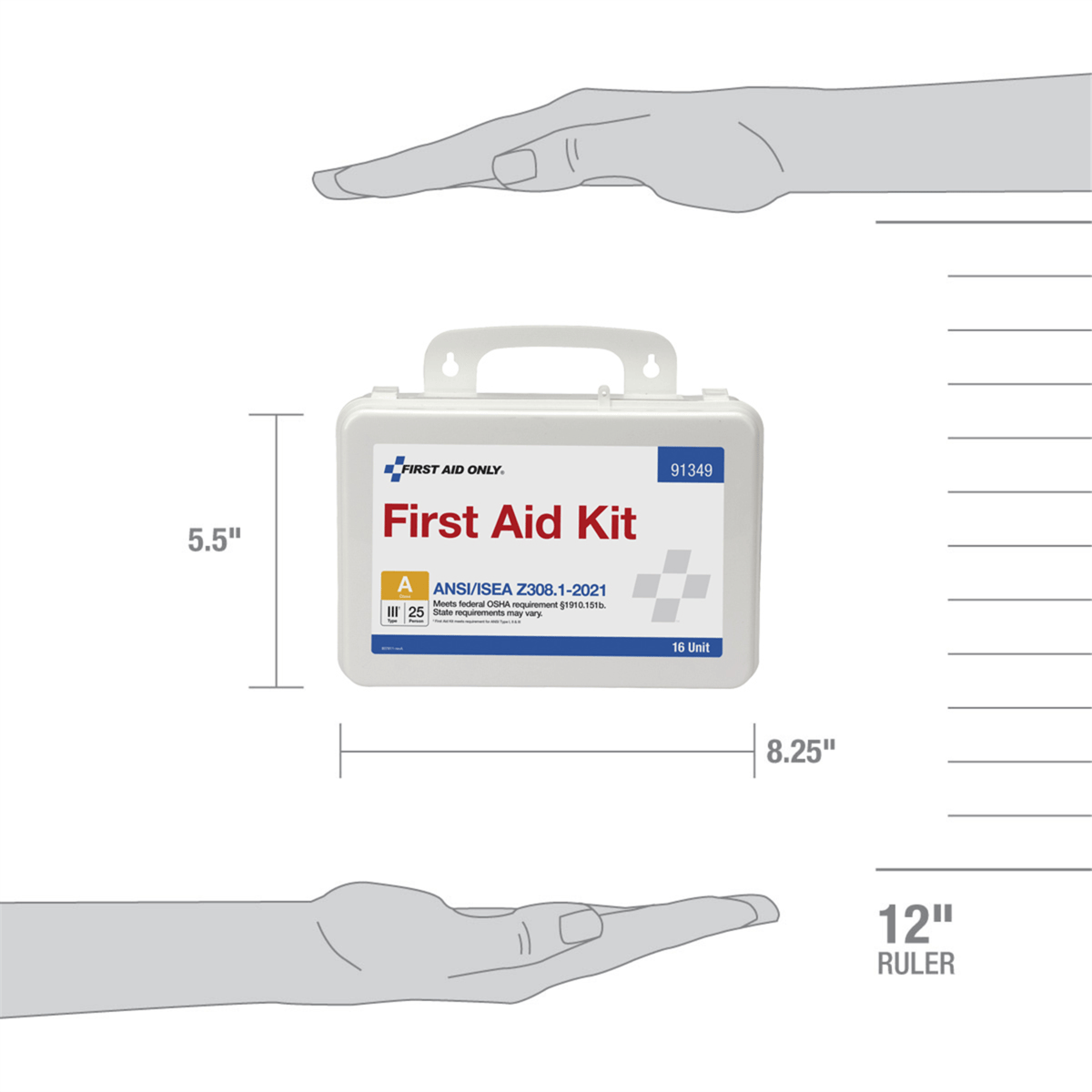 Acme United 25 Person ANSI 2021 Class A, 16 Unit Plastic First Aid Kit