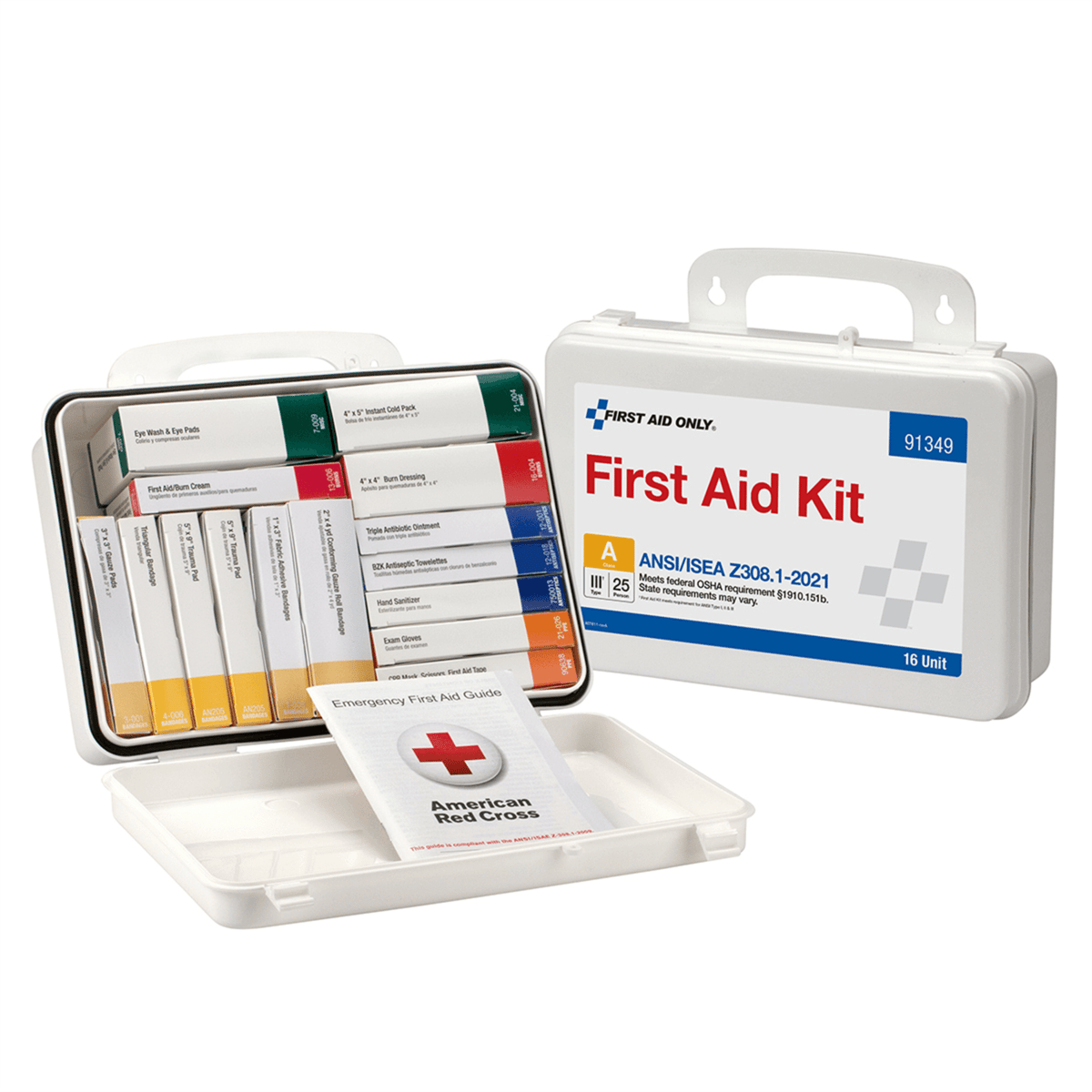 Acme United 25 Person ANSI 2021 Class A, 16 Unit Plastic First Aid Kit