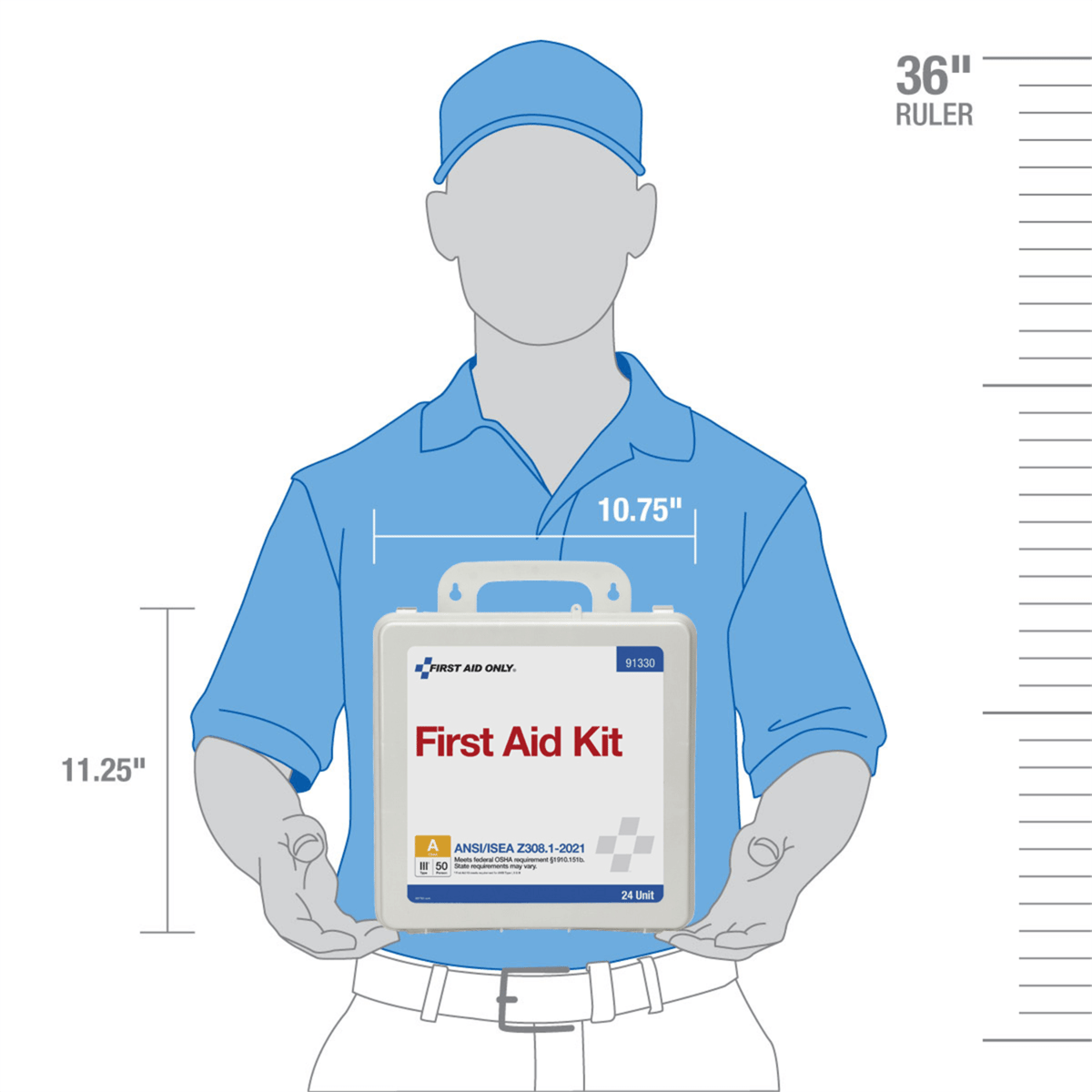 Acme United 50 Person ANSI 2021 Class A, 24 Unit Plastic First Aid Kit