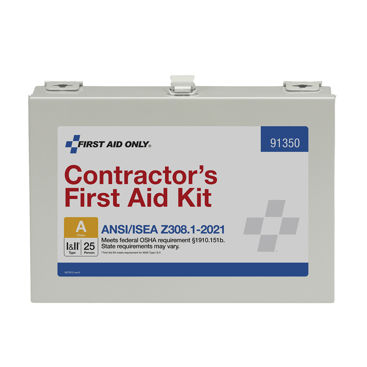 Acme United 25 Person ANSI 2021 Class A, Contractor Metal First Aid Kit