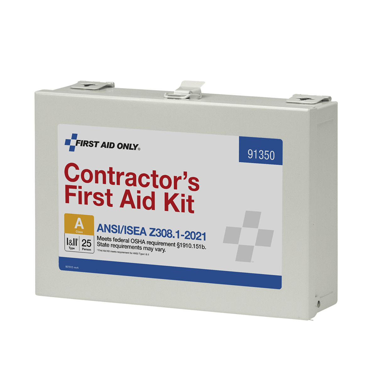 Acme United 25 Person ANSI 2021 Class A, Contractor Metal First Aid Kit