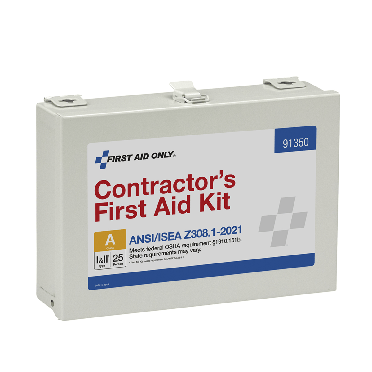 Acme United 25 Person ANSI 2021 Class A, Contractor Metal First Aid Kit