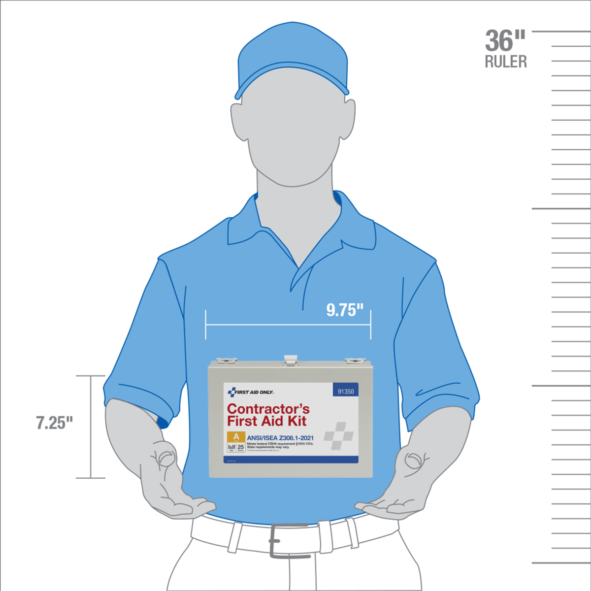 Acme United 25 Person ANSI 2021 Class A, Contractor Metal First Aid Kit