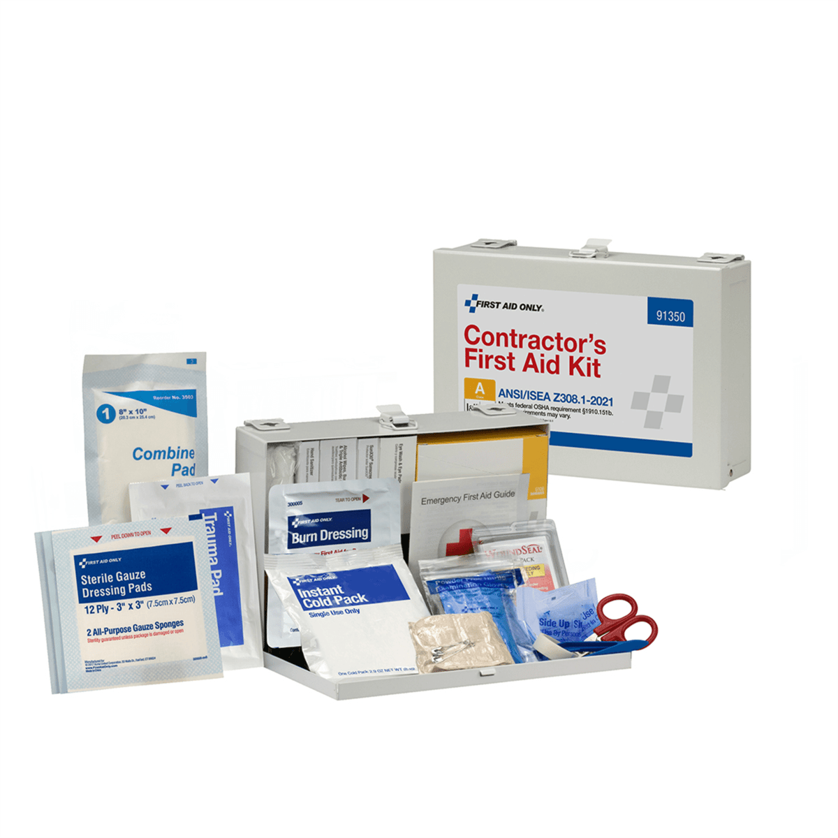 Acme United 25 Person ANSI 2021 Class A, Contractor Metal First Aid Kit