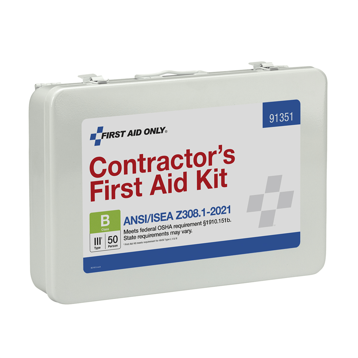 Acme United 50 Person ANSI 2021 Class B, Contractor Metal First Aid Kit