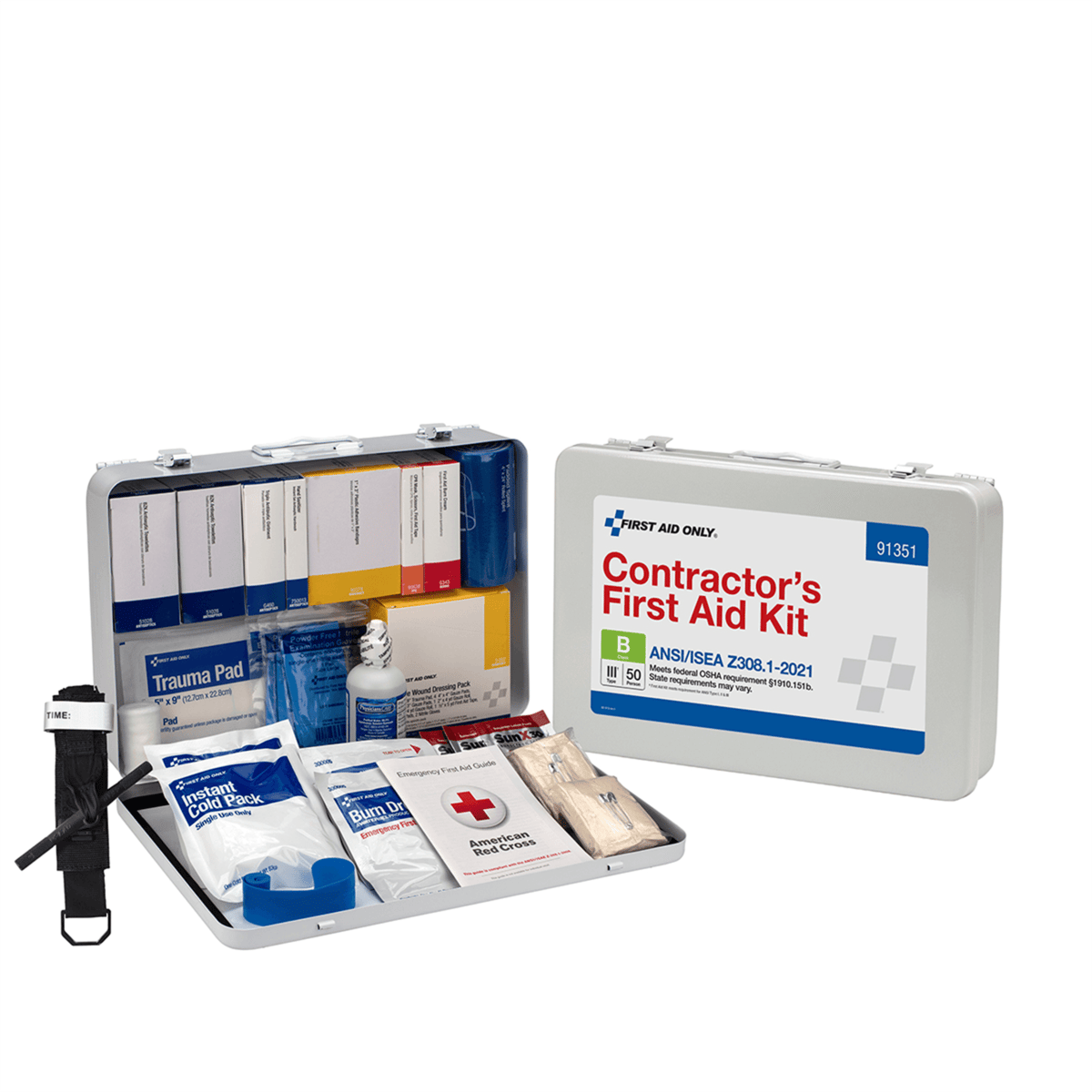 Acme United 50 Person ANSI 2021 Class B, Contractor Metal First Aid Kit